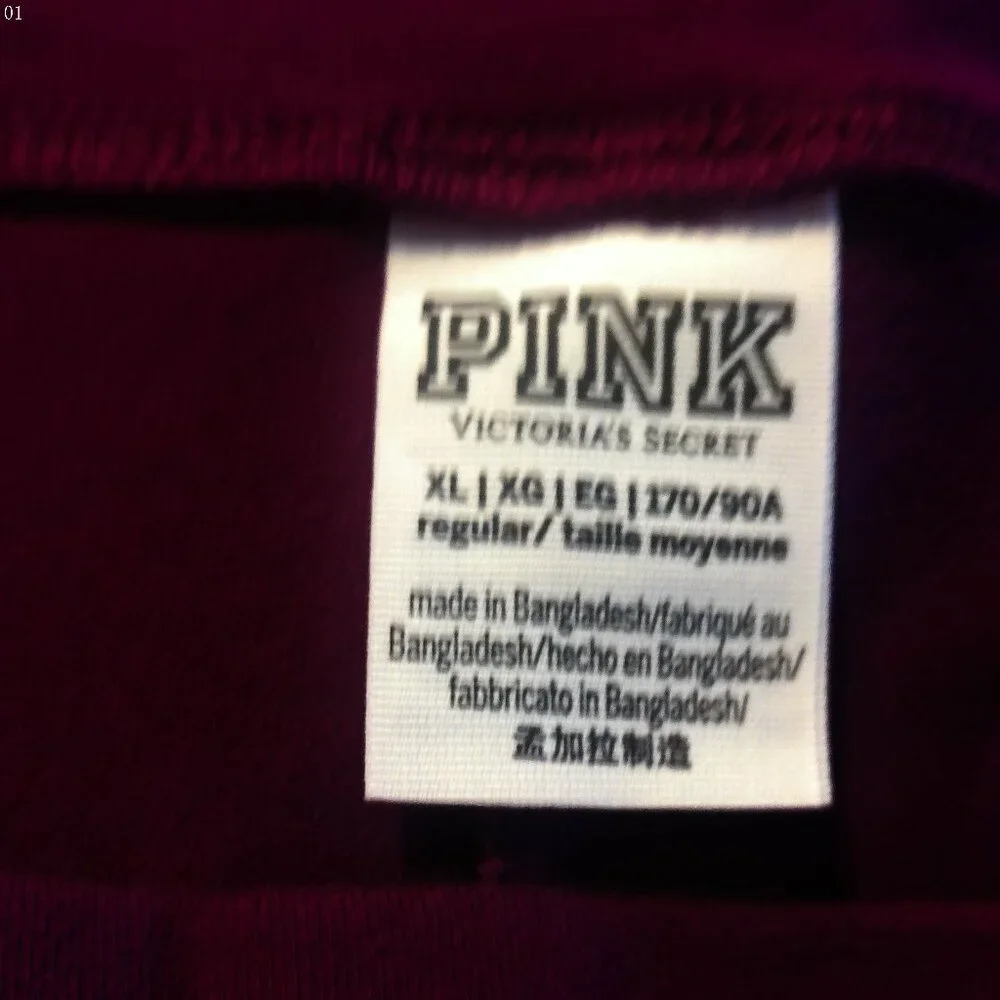 VICTORIA SECRET PINK Raspberry Long Yoga Pants with Fold-Over Top XL - Picture 2 of 8
